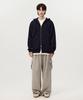 Topboy [Non-Fleece Or Fleece] Essential Oversized Two-Way Zip-Up Hoodie Navy