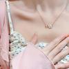 S925 Sterling Silver Peach Blossom Necklace - Elegant Luxury Clavicle Chain Gift for Women