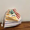 Solid Color Corduroy Storage Bag with Drawstring Drawstring Mouth Makeup Bag for Women Portable and Portable with Large Capacity