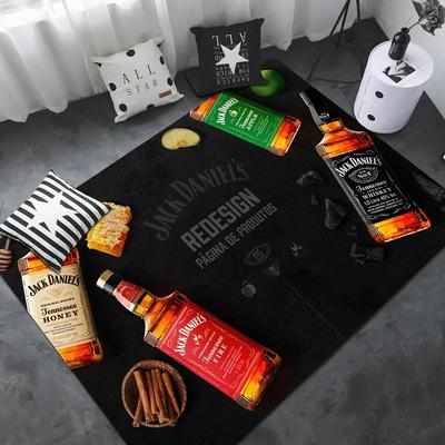 J-Jack-Daniels Whisky Pattern Room Mats Washable Non-Slip Living Room Sofa Chairs Area Mat Kitchen Alfombra