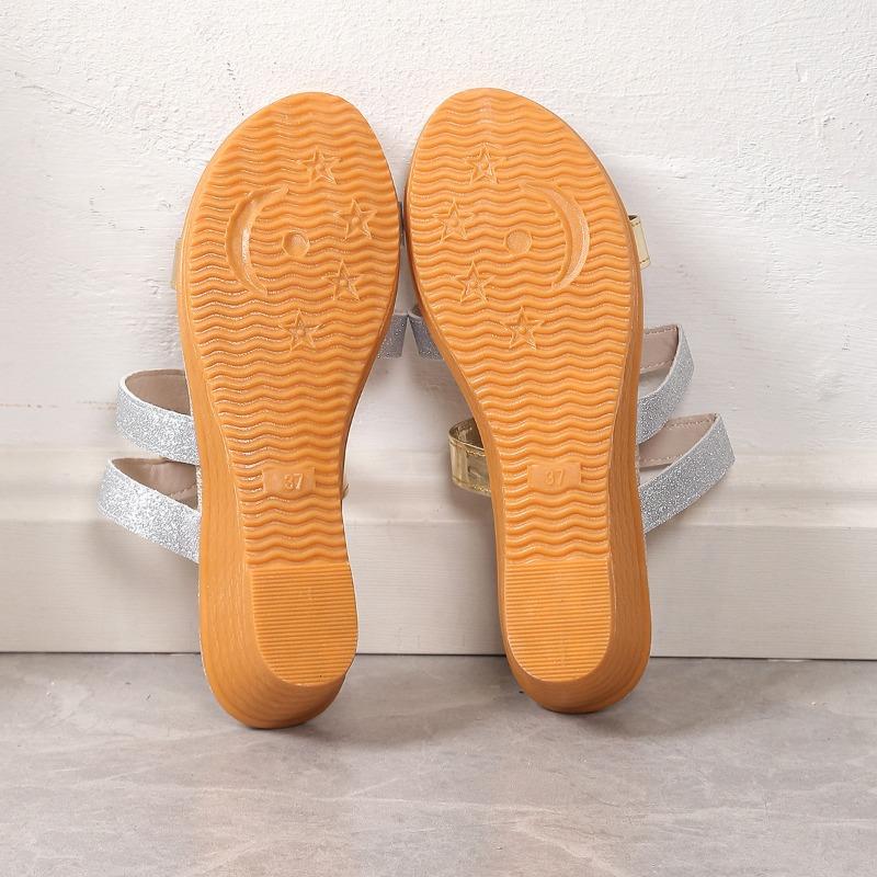 New Summer European American Style Open Toe Color Block Comfortable Outdoor Beach Slide Sandals