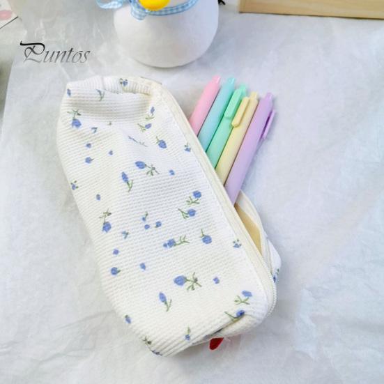 Soft Fabric Pencil Case Cute Floral Case, Mini Cotton Pouch for Pens Pencils Erasers, Lightweight Daily Use Pen Zipper Storage Bag Students,