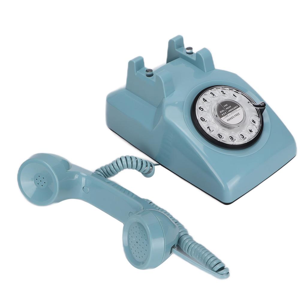 Retro Rotary Landline 60s Old Fashioned Classic Rotary Dial Wired Fixed Landline TelephoneGreen