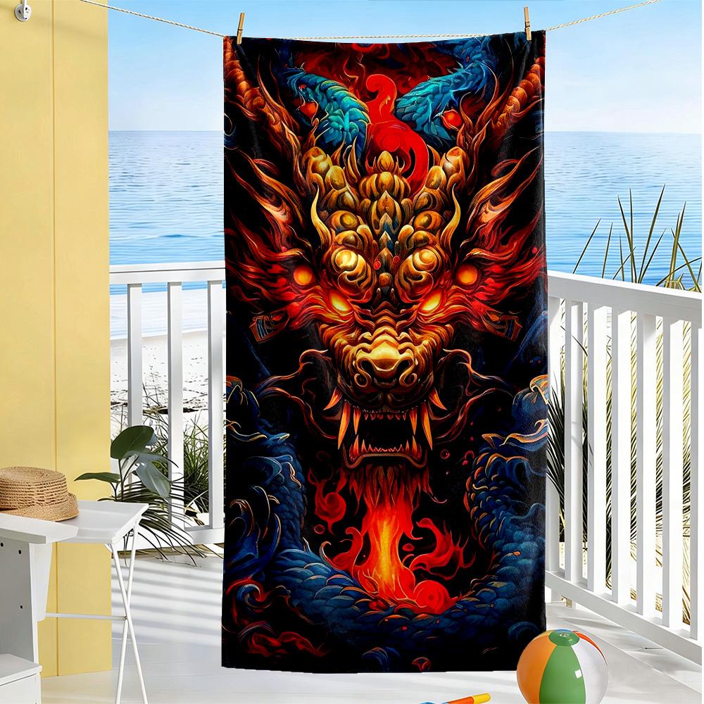 Dragon Beach Towel High Absorbency & Quick-Dry Comfortable Lightweight