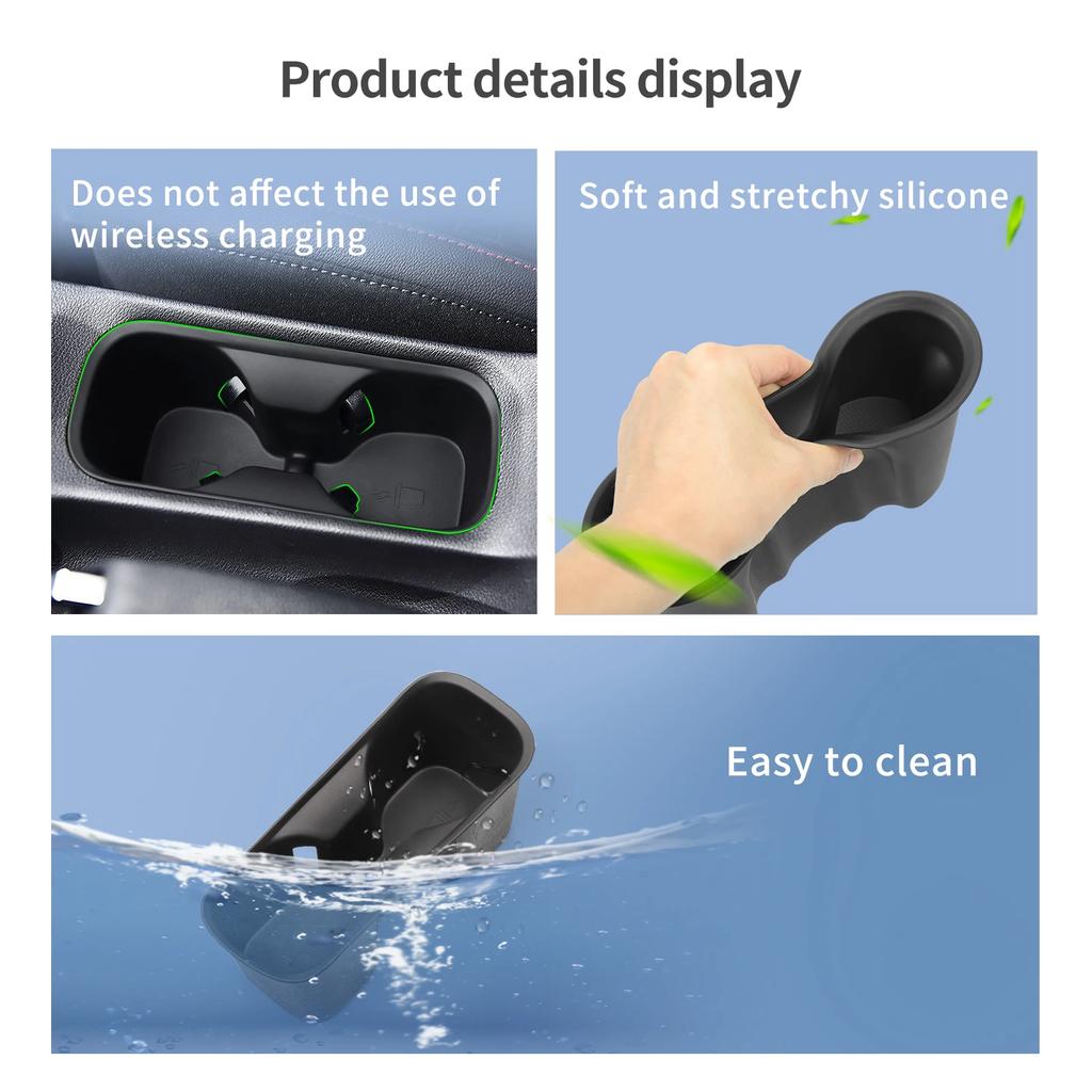 Right Rudder for Hyundai I30 I30 N Cup Holder Storage Box Shock-Absorbing Central Armrest Cup Tray TPE Car Accessories