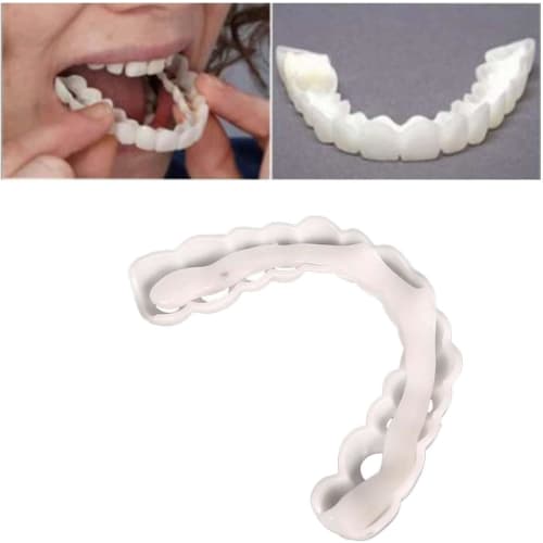 2 Pairs of Dentures, False Teeth, Natural and Comfortable Fit, Smile Now with Comfortable Fit - Matching Upper and Lower Sets, Men's and Women's Insta