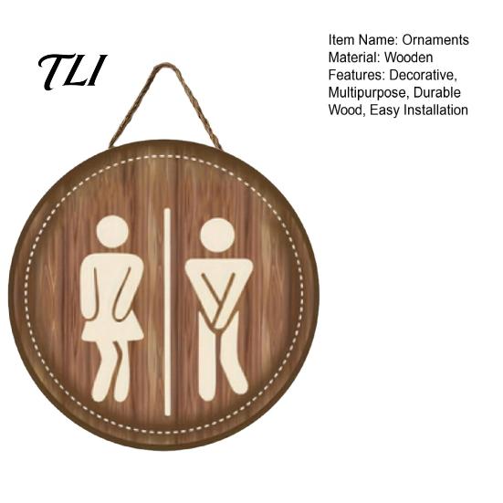 Country Style Decor Wooden Restroom Signs, Men's And Women's Wall Half Toilet Natural Wood Plaque Bathroom Sign, Rustic Art Hanging Signs Farmhouse