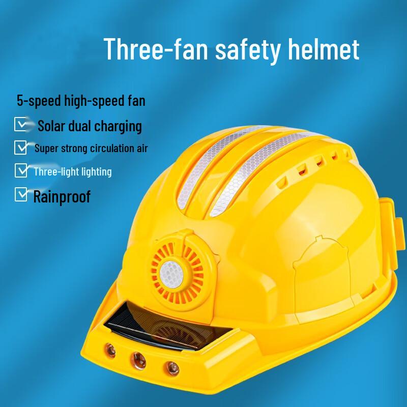 NLNTL Rechargeable Three-Fan Cooling Safety Helmet Standard
