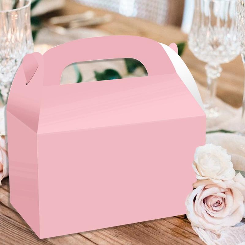 4pcs Solid Color Paper Candy Box Birthday Gift Packaging Boxes Candy Bags Wedding Favors Birthday Party Decoration Baby Shower
