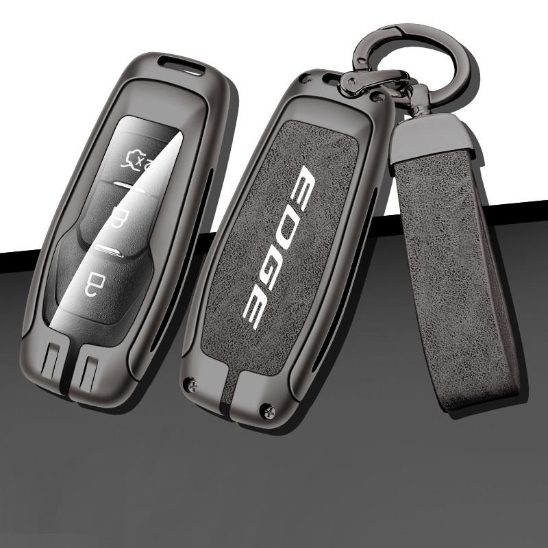 Zinc Alloy Car Key Case Fob Cover Protector Shell Fob Bag For Ford Edge EDGE 2020 2018 2017 2016 2015 Car Keychain Accessories