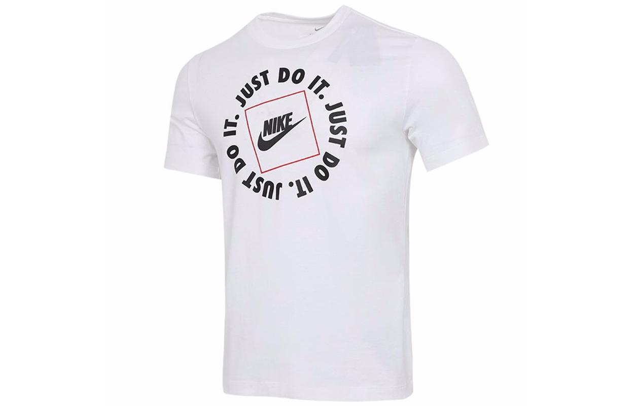 

Nike T Shirts Men s White Crew Neck Moderate Straight Fit DA0239-100 L