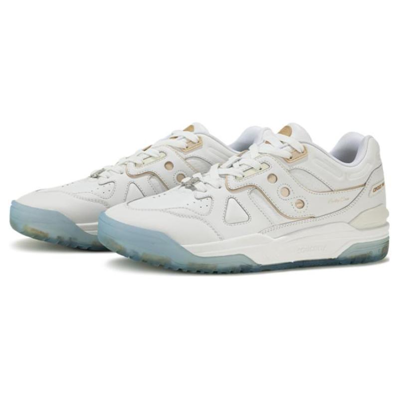 SAUCONY Cross 90 Slip Resistant Cushioning Abrasion Resistant Low Top Skateboard Shoes Unisex White Brown Saucony S79035-15