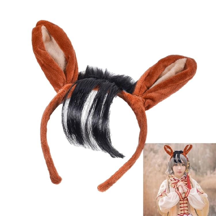 Halloween Horse Costume Accessory Includes Horse Ear Headband Tail for Kid Adult Masquerade Cosplay Christmas Role Play