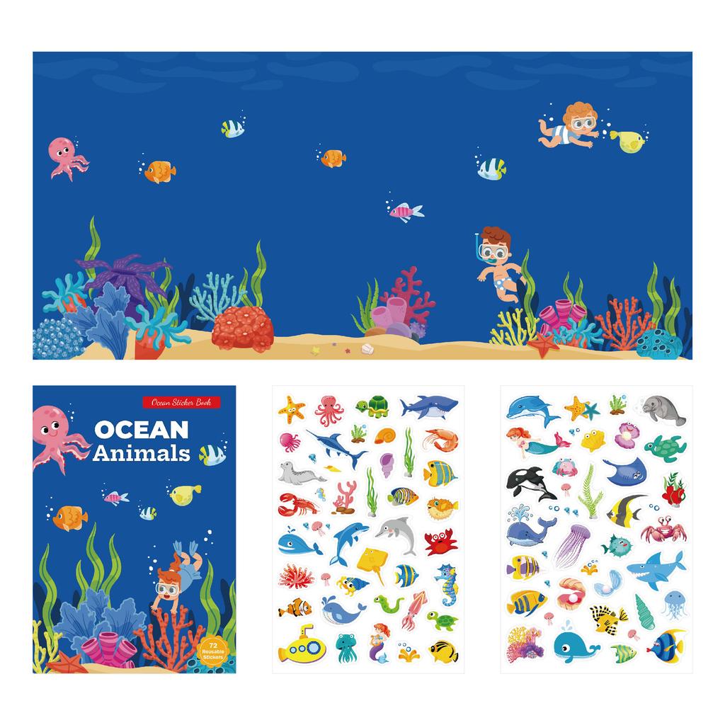 New Children's Sticker Book - Wholesale - Fun DIY Scene Stickers - Animal, Dinosaur, Ocean Collage Sticker Book