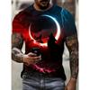 Men's T-shirt 3d Gold Skull Print Men's Tops Casual Short-sleeved Simple T-shirt Summer Round Neck T-shirt