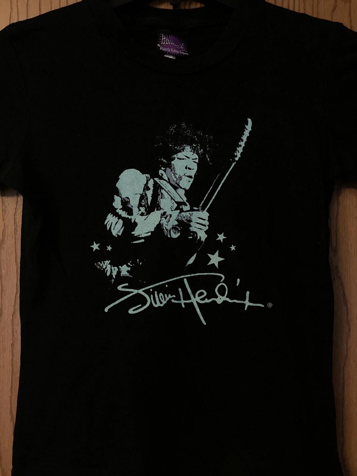Jimi Hendrix - Black Shirt With Facsimile Signature - BOYS M - Dragonfly 3XL
