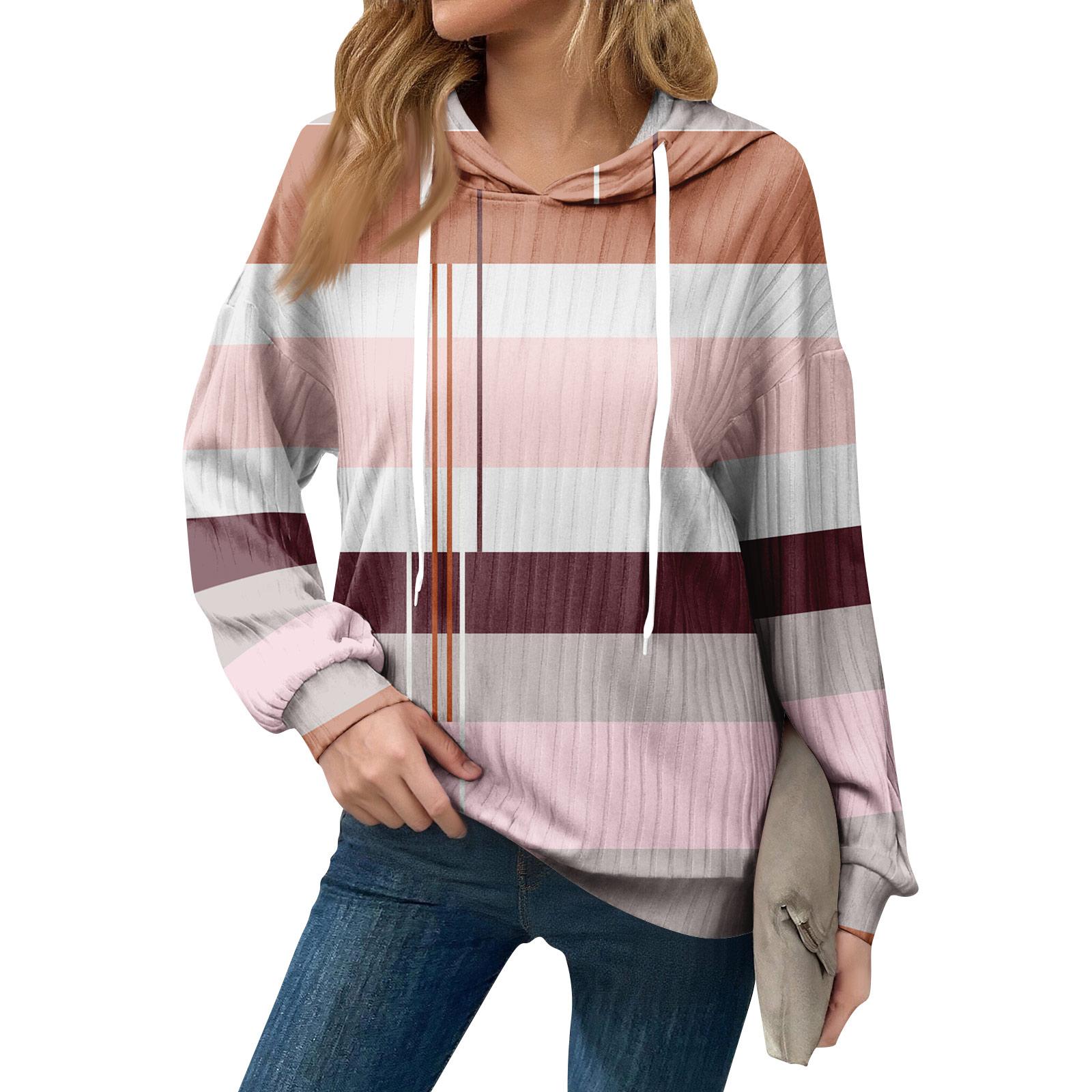 

Толстовки для женщин оверсайз зимние милые свитшоты пуловер трендовая осенняя одежда S розовый