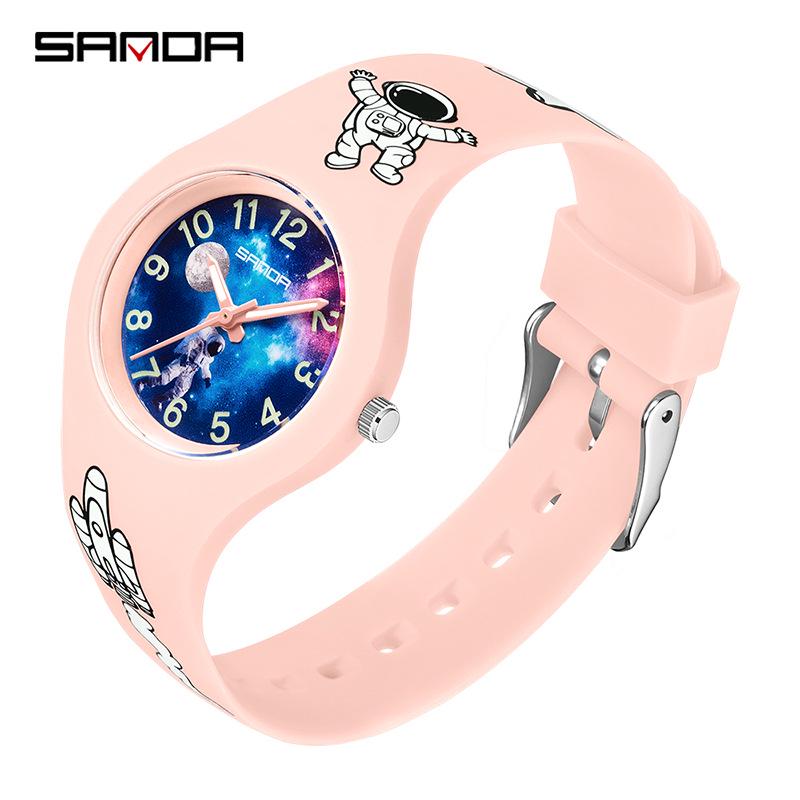 Sanda Kids  Cartoon Anime Starry Sky Silicone Waterproof Watch