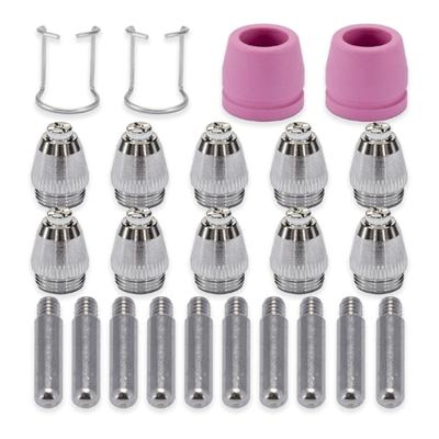 24 STK. SG55 AG60 WSD60P Plasmaschneider-Schneidbrenner-Spitzendüsen 0,45 Zoll 10 Stück Elektroden 10 Stück Düse 2x Becher 2x Halterungen