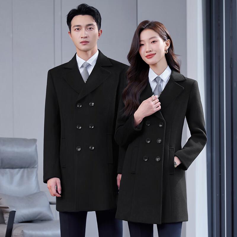 Teluoman Unisex Mid-length Wool Coat
