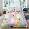 Koala Duvet Cover Set Children Cute Animal Print Bedding SetBoys Girls Rainbow Butterfly Comforter Cover Floral Flowers Bed Set