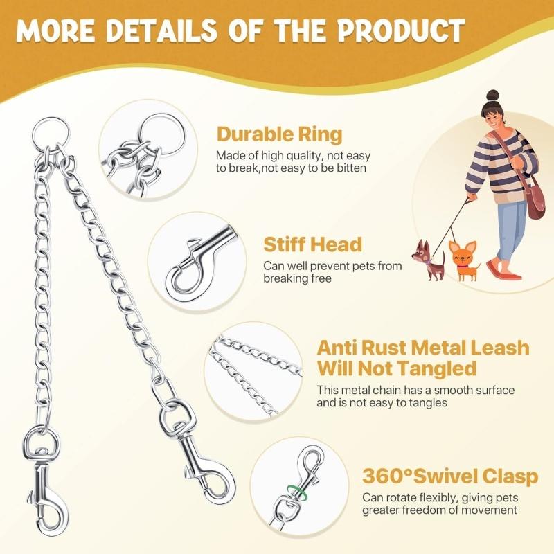 Double Head Traction Pet Supplies Traction Rope Traction Belt Dog Traction Double Buckle Chain for Two Dog Leash Running Walking