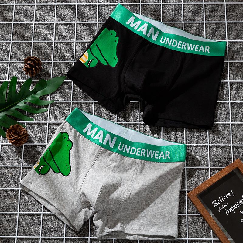 Men's Comfortable Cotton Crocodile Cartoon Print Boxer Briefs