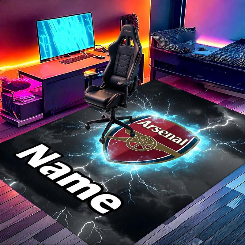 Tappeto Personalizzato con Nome Squadra di Calcio F.C, Tappeto Versatile per Arredamento Casa, per Sala Giochi, Appartamento, Balcone, Ingresso, Corridoio Regalo