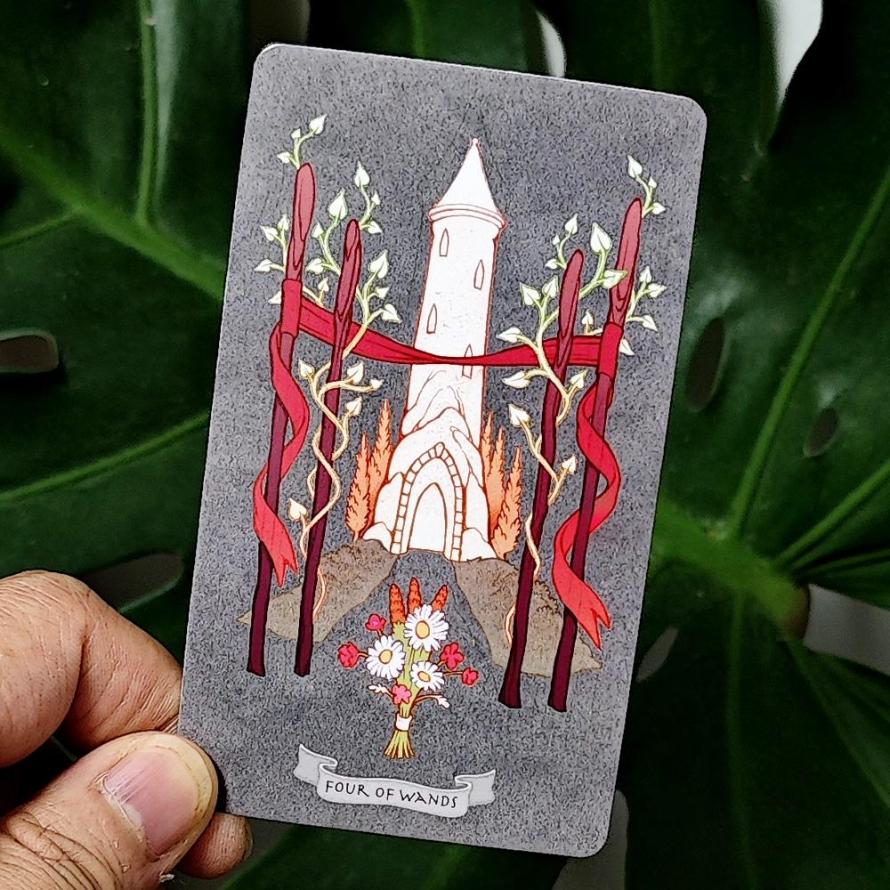 10.3*6cm Tarot On Canvas - A Stroll Through A Virtual Museum, 78 Pcs Tarot Cards Based On Rider Waite System