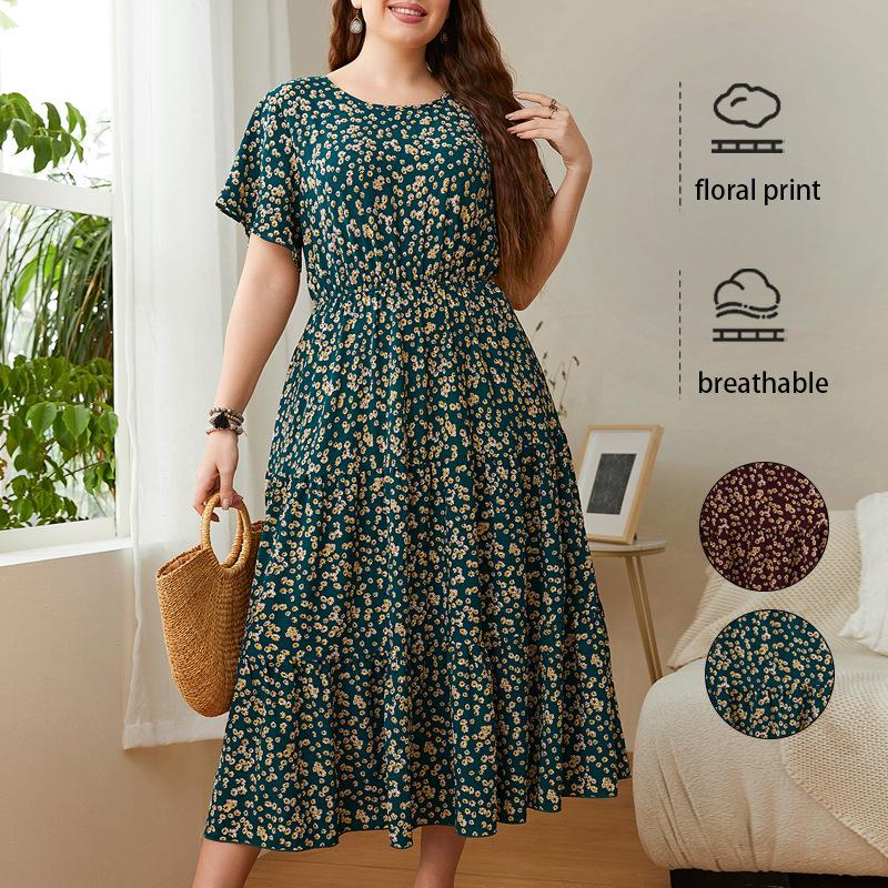 Plus Size Dress Women's Printed Loose Women's Dress