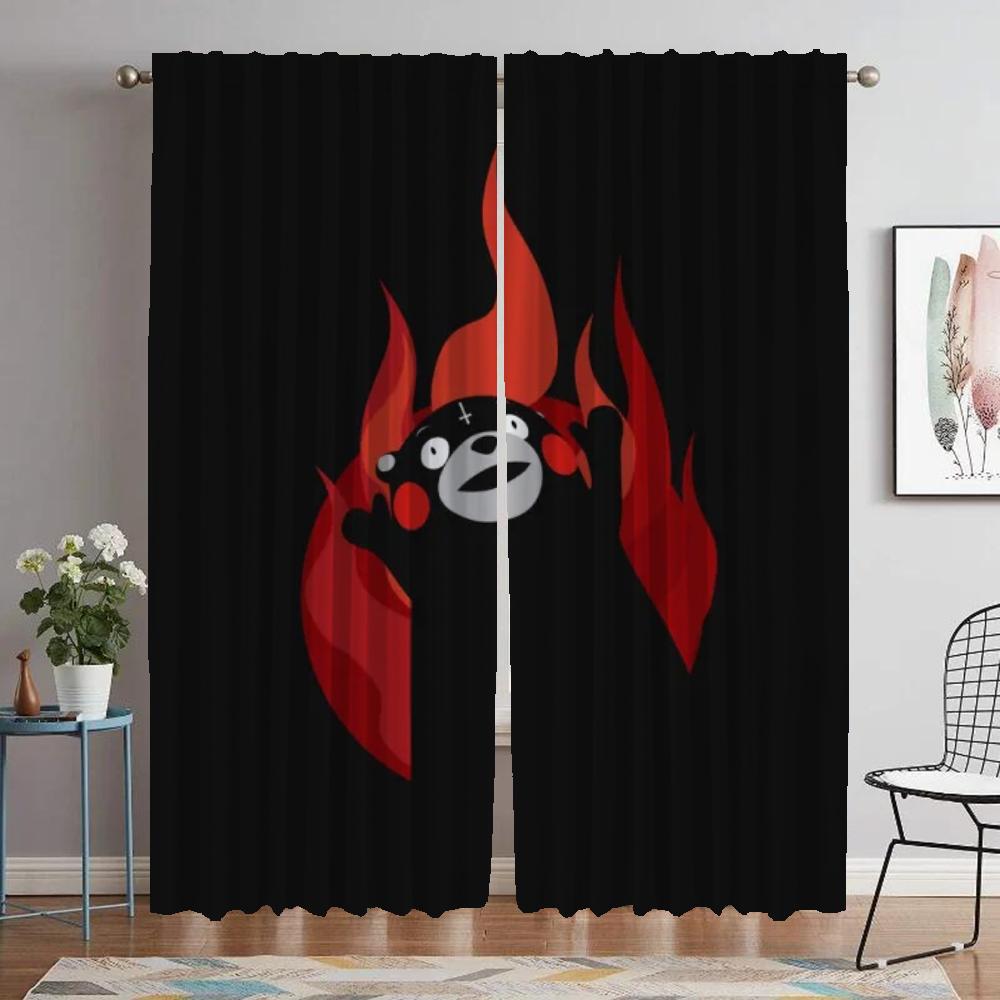 Kumamon Tulle for Bedroom Kitchen Curtains for Camera Curtains Child Room Shades Blackout Curtain Halloween Decoration Partition
