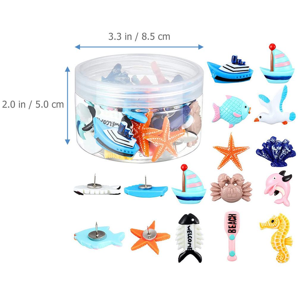 36Pcs Multi-Function Push Tacks Decorative Thumbtacks Pushpins for Cork Board Map Markers Photo Wall Office Home Use