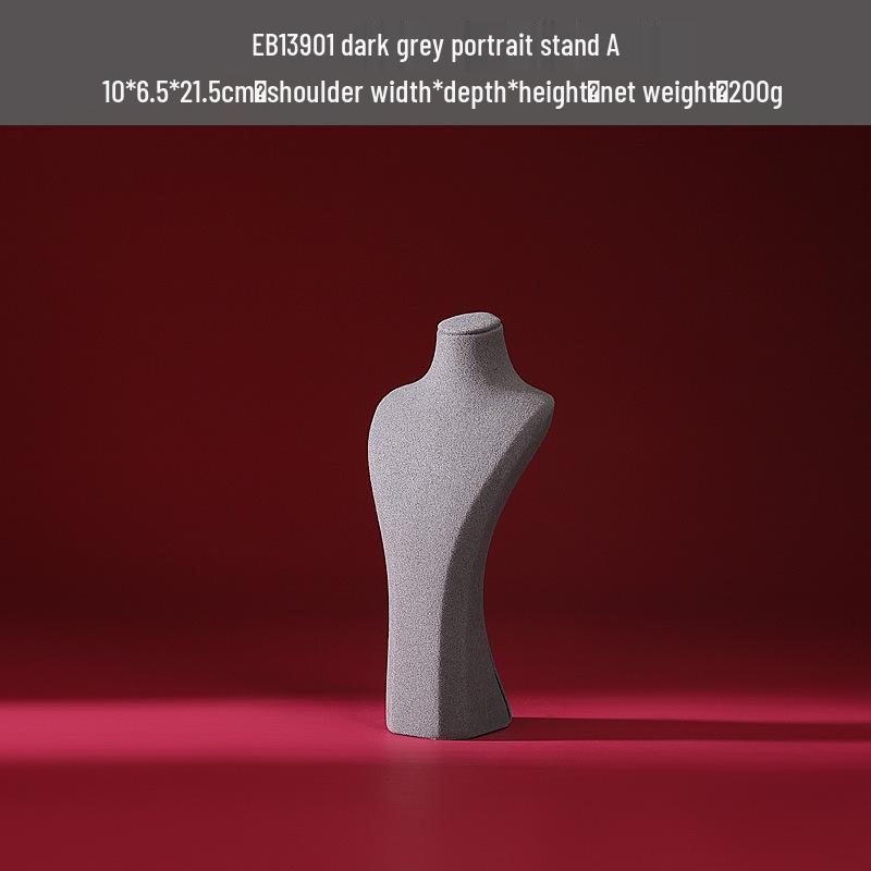 Hongtai Luxury Microfiber Necklace Display Stand - Mannequin Jewelry Prop