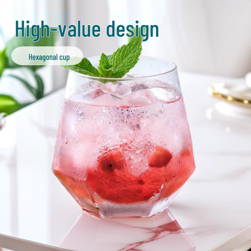 Высококачественный геометрический шестиугольный хрустальный стакан для креативных коктейлей и холодных напитков 201-300ml