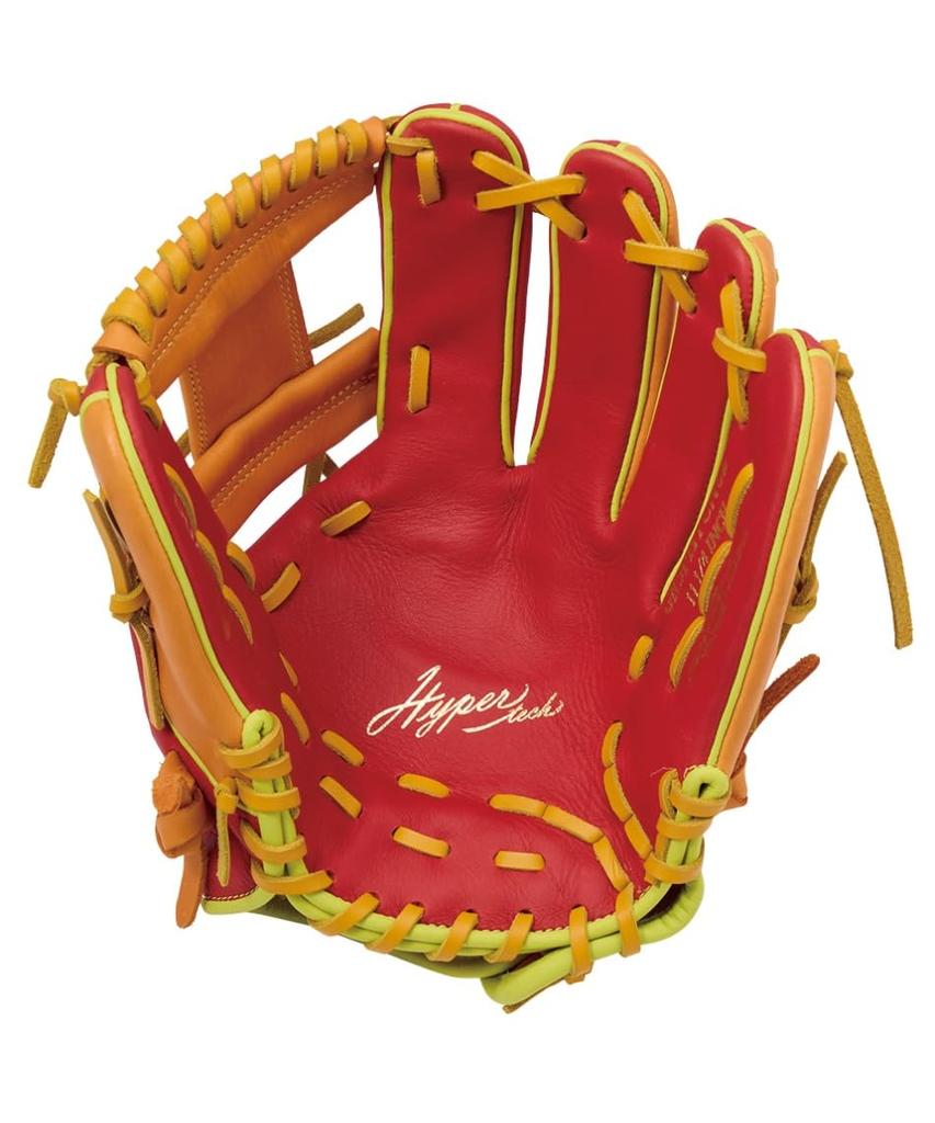 Rawlings HYPER TECH COLOR SYNC Baseball Throw Glove, Soft, GR5FHTCN62, Infielder's Glove, Scarlet/Orange, 11.25 Inches, Right-Handed