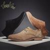 2024 Nové pánské společenské boty Semišový britský styl Ležérní obchodní Šněrovací Retro Khaki Pánské boty Velká velikost Módní Jaro Podzim