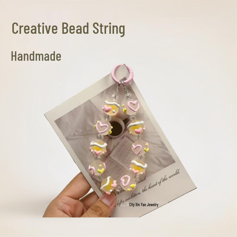 

Намисто для телефону ручної роботи з бісеру та брелок-шарм Yellow Heart [Gift Packaging + 1 Washer]