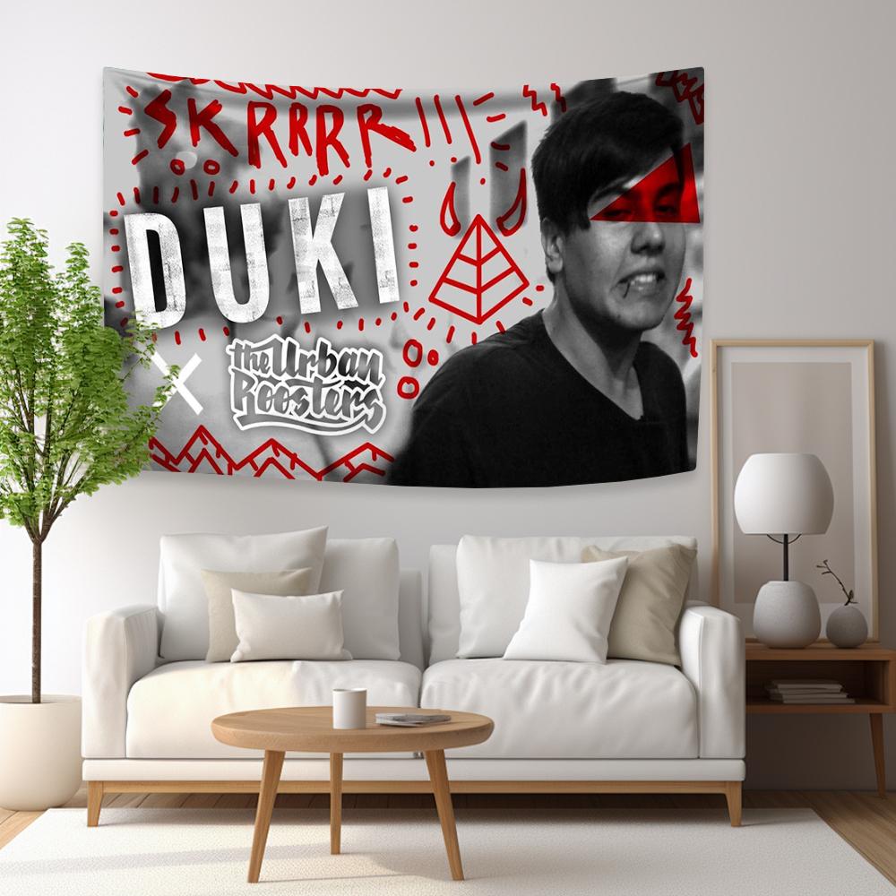 Rapper Duki Tapestry Rap Singer Poster Digital Prints Flag Home And Garden Decor Wall Hanging Bedroom Background Concert Banner