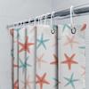Modern Bathroom Decor: Pink Blue Starfish Shower Curtain For Bathtub Or Sink Area Water Repellent Fabric With Hook Rings Availab