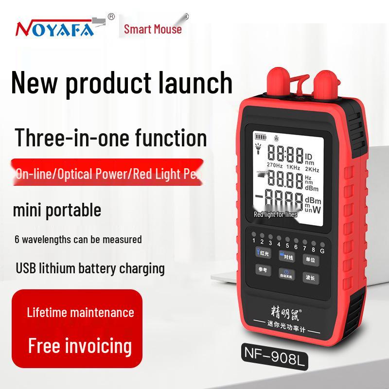 Shrew NF-908L Rechargeable Optical Power Meter & Red Light Pen Fiber Optic Test Tool