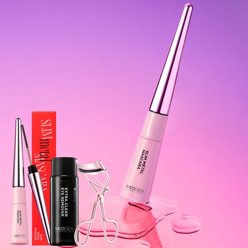 NEOGEN Makeup Gift Set (Slim Metal Mascara 6 ml + Eye Remover 50 ml + Pink Metal Eyelash Curler)