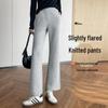 Pantalon gris taille haute petite micro-évasé – Cache-hanches, amincissant, sportif et court pour femmes en automne