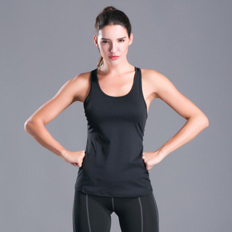 Buy Women Sports Vest Fitness Running Gym Yoga Solid Loose Tank Tops