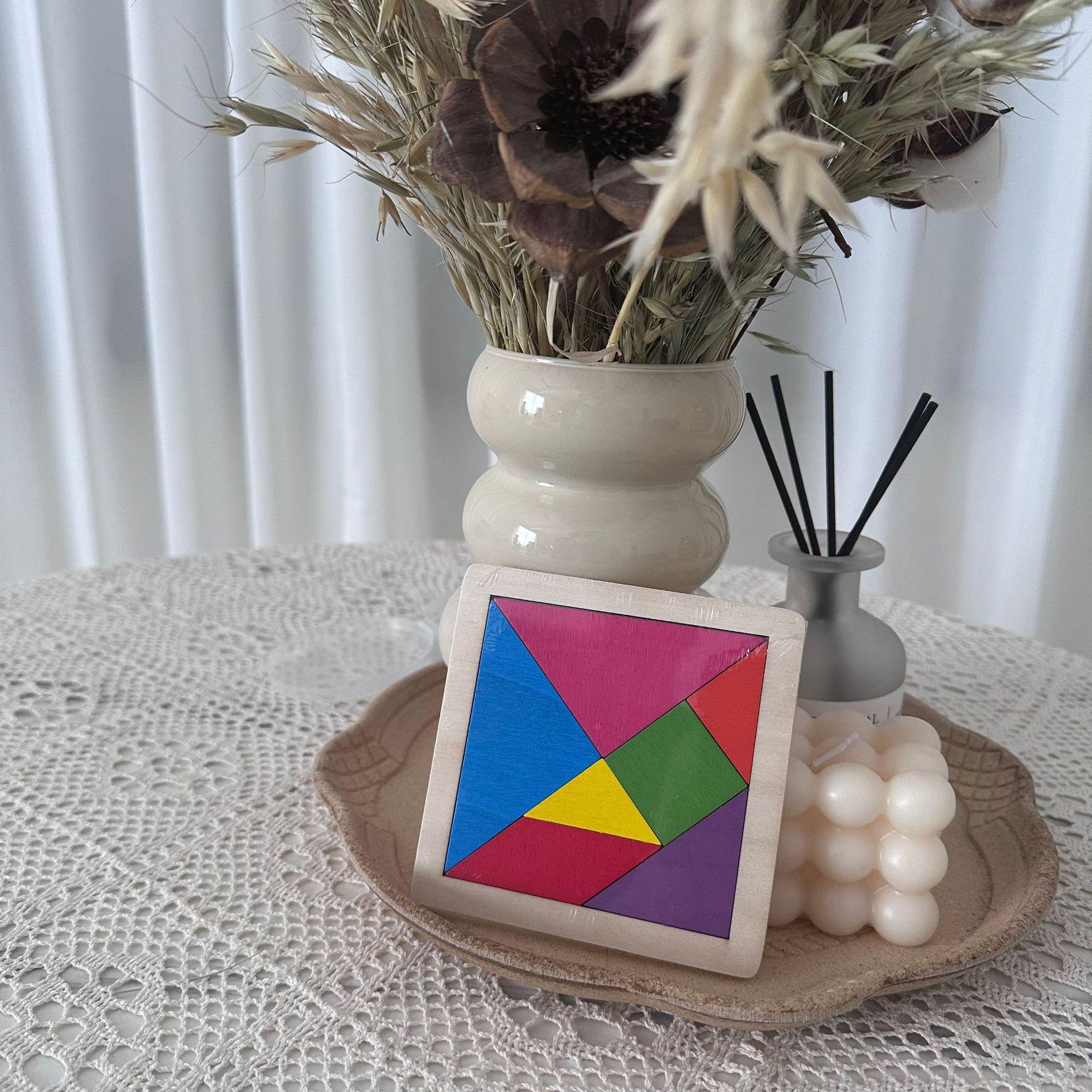Colorful Wooden Magnetic Tangram Puzzle for Children s Early Learning and Logic Development