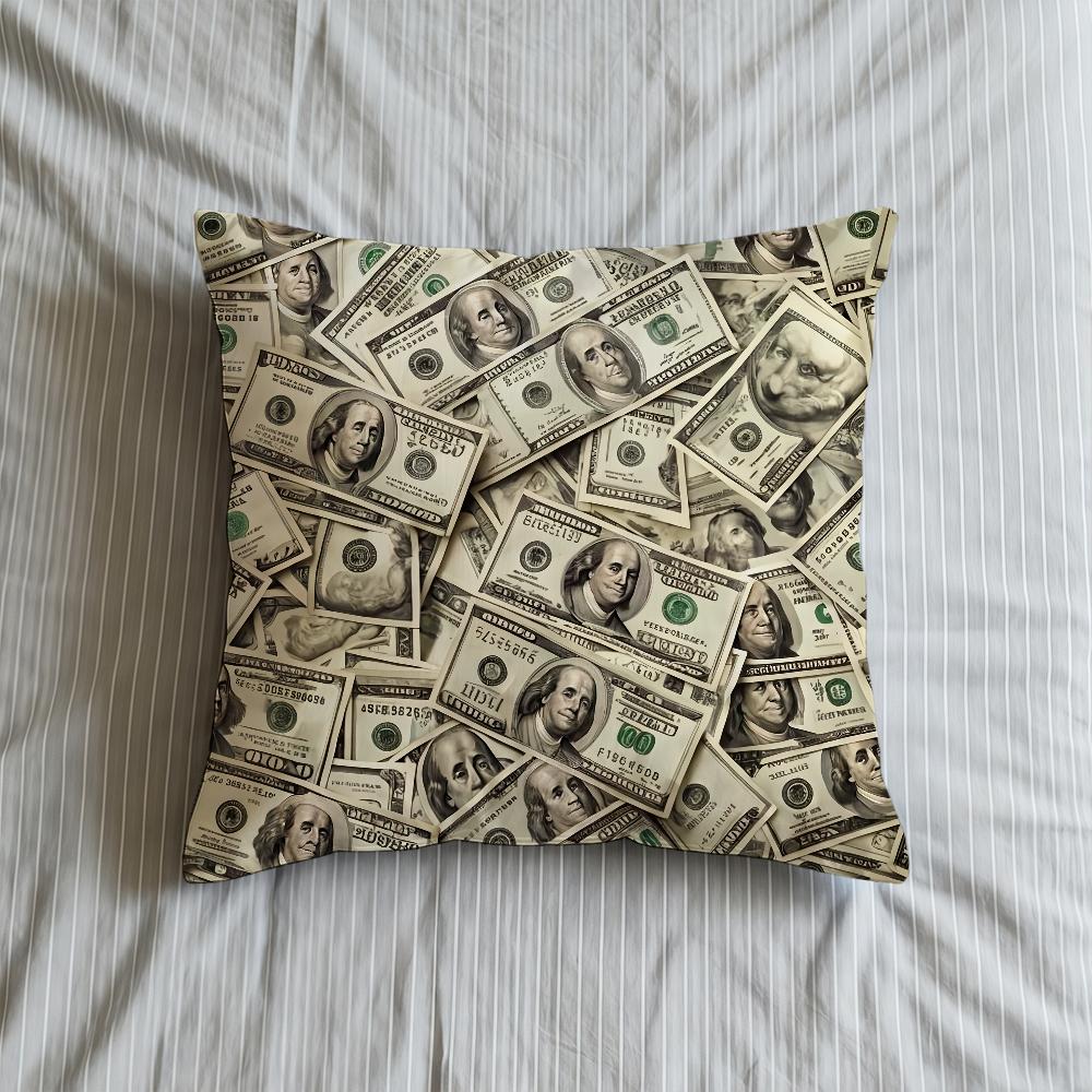 Cushion Cover Soft Case For Dollar Sofa Living Room Home Comfortable Office Decor Protective Banknote Pillow Covers