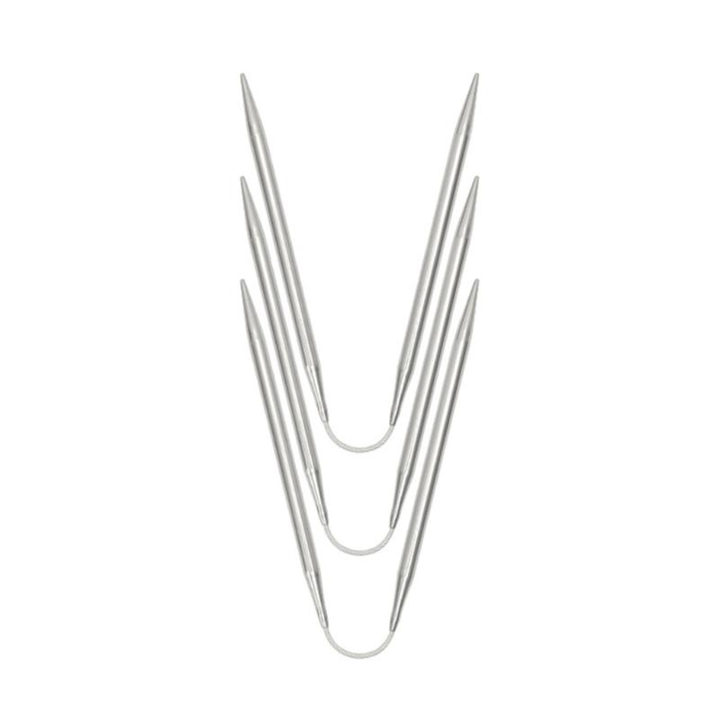 3PCS Steel Circular Knitting Needle with Wire for Blanket Crochet Knitting Needle for Weaving Knitting