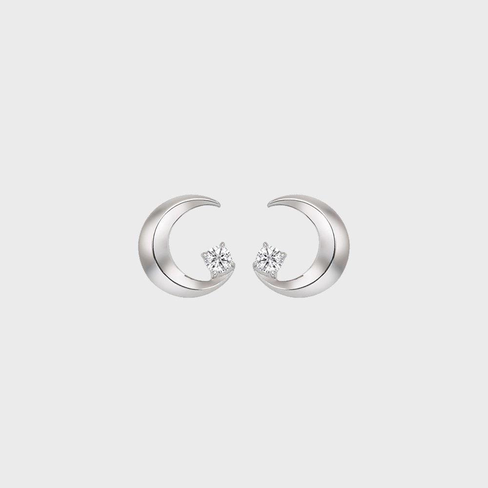 [Stonehenge] Silver Moon Earrings Sc25A29E