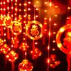 LED Red Lantern String Lights for Spring Festival & New Year Outdoor Balcony Decoration