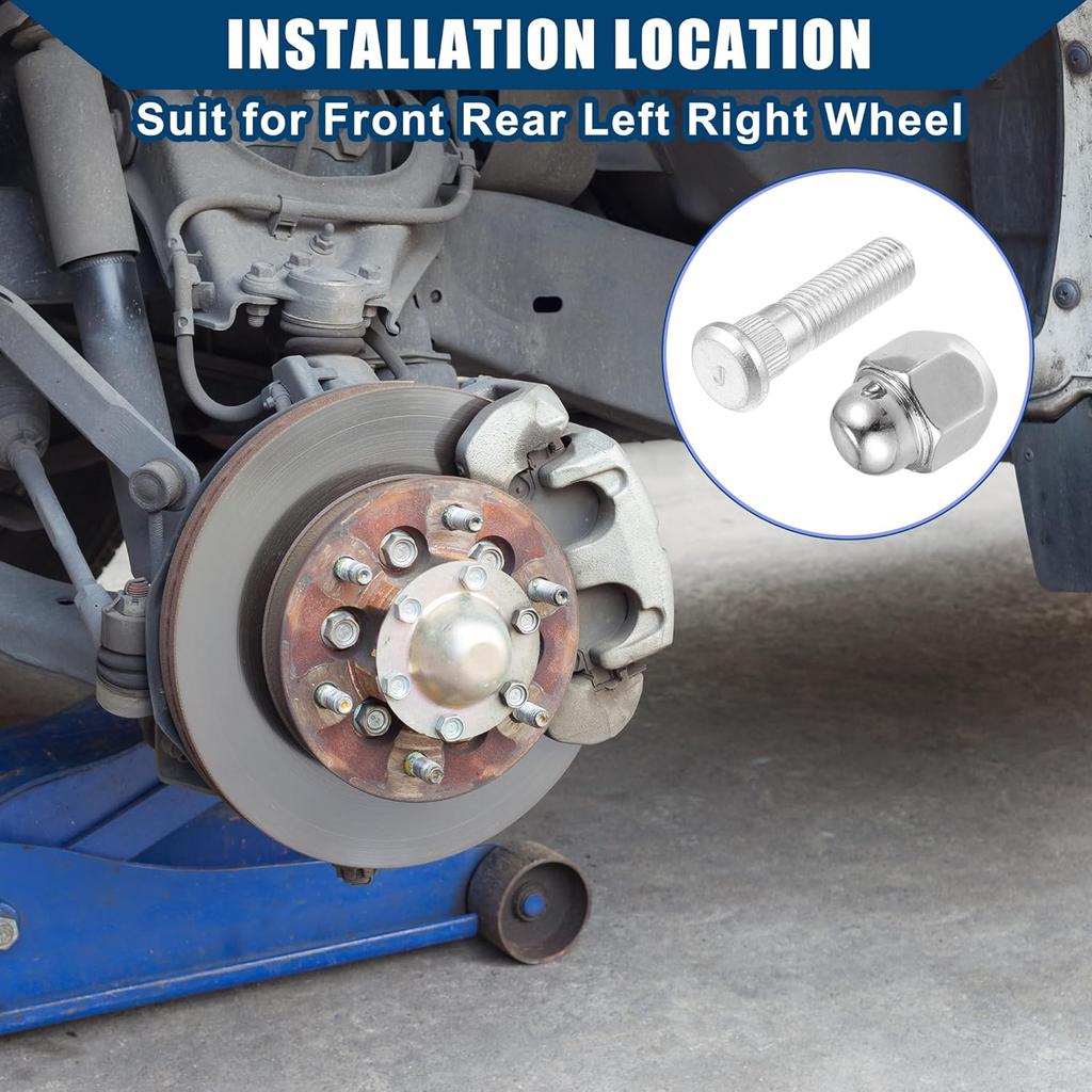 No.52950-14140/52950-M1000 M12-1.5 Wheel Stud Bolt for Hyundai Elantra Santa Fe for Kia Forte Rio/Front Rear Left Right Wheel Lug Stud/Alloy Steel