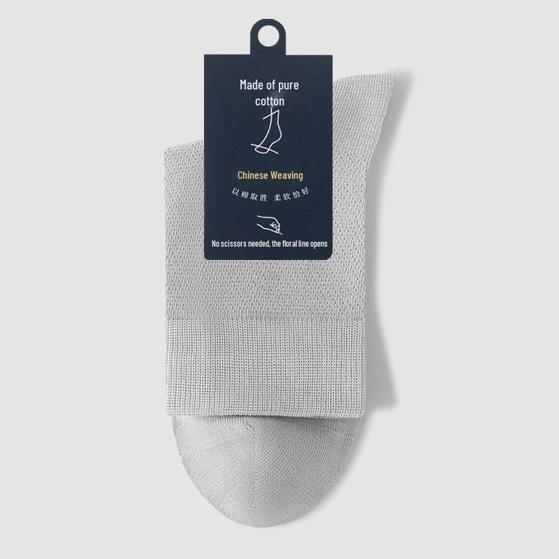 Andningsbara bomullsstrumpor för män, mellanhöga - Svarta (Vår/höst)